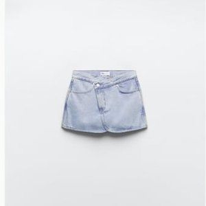Zara asymmetrical denim skort skirt